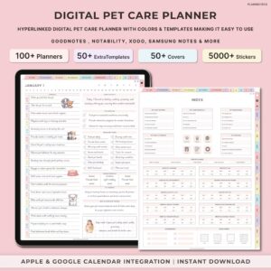 Digital Pet Care Planner - All in One